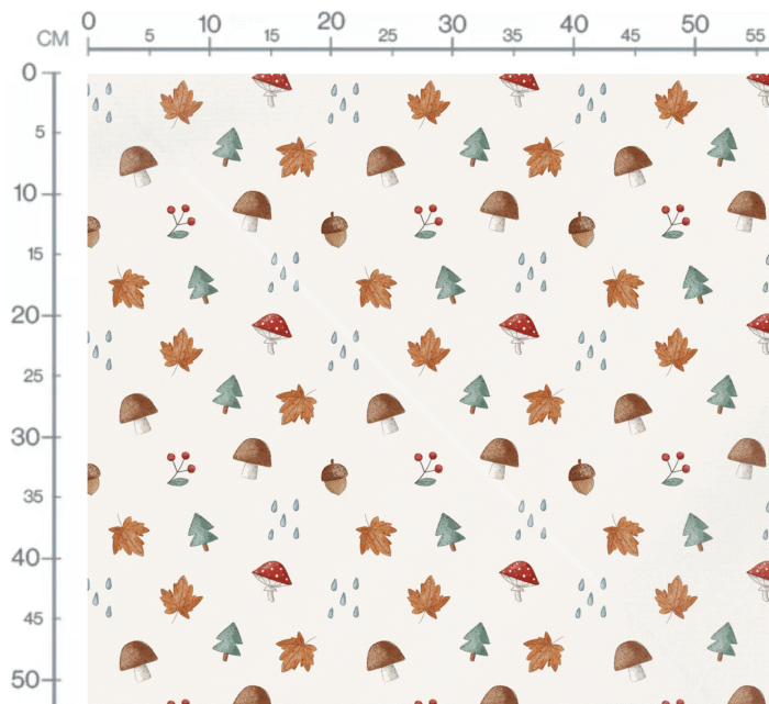 Tissu Imprimé Automne Pluie Crème, 11 tissus au choix – Image 2