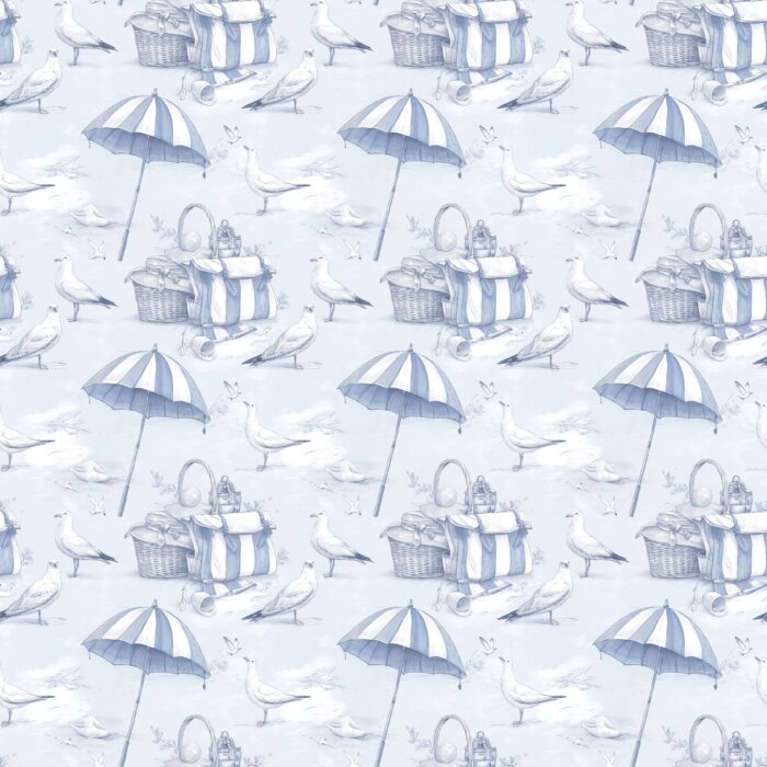 Tissu Inspiration Toile de Jouy A la Plage Pique-nique, 11 tissus au choix