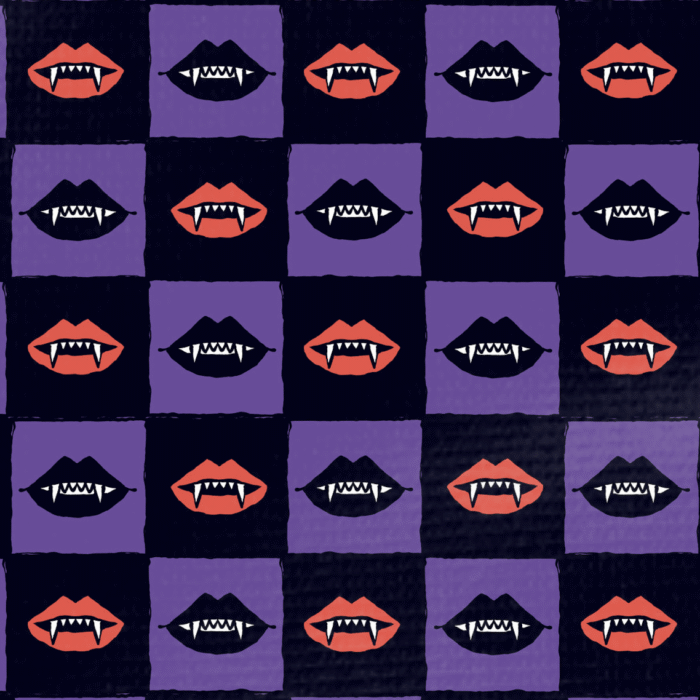 Tissu Imprimé Halloween Damier Vampire, 10 tissus au choix