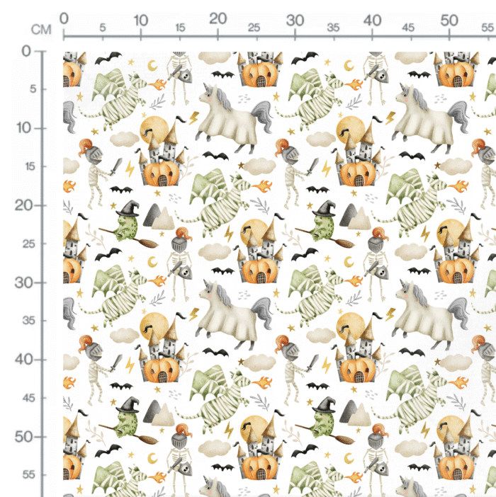 Tissu Imprimé Halloween Chevalier Dragon, 10 tissus au choix – Image 2