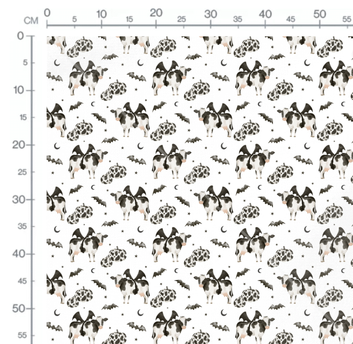 Tissu Imprimé Halloween Vache, 10 tissus au choix – Image 2