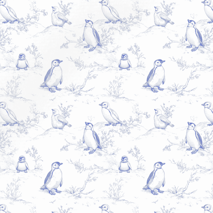 Tissu Inspiration Toile de Jouy Pingouin, 11 tissus au choix