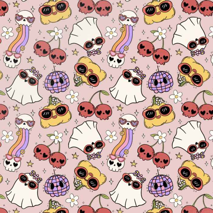 Tissu Imprimé Halloween Groovy, 10 tissus au choix
