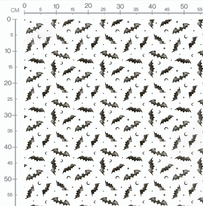 Tissu Imprimé Chauve Souris Etoiles, 10 tissus au choix – Image 2