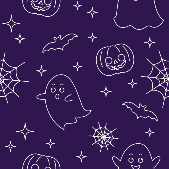 Tissu Imprimé Halloween Bleu Marine, 10 tissus au choix