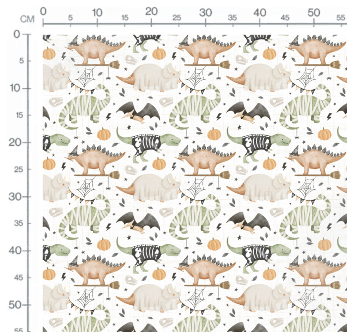 Tissu Imprimé Halloween Dinosaures, 10 tissus au choix – Image 2
