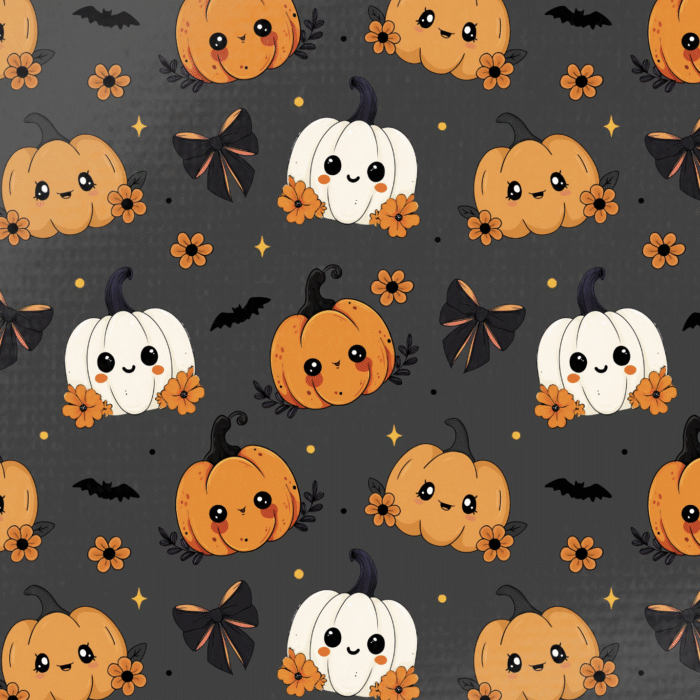 Tissu Imprimé Halloween Citrouille Fleurs Nuit, 10 tissus au choix