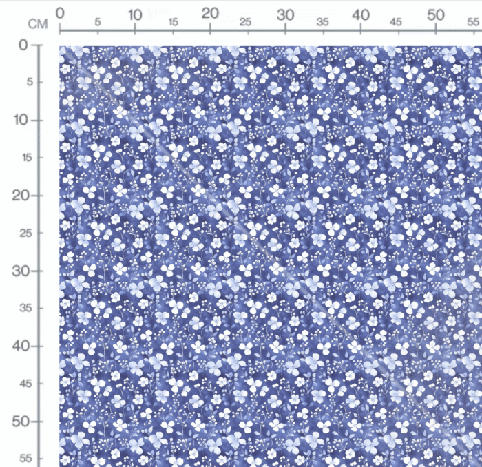 Tissu Fleurs Indigo Aquarelle Bleu, 11 tissus au choix – Image 2