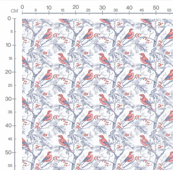Tissu Noel Oiseau Toile de Jouy, 11 tissus au choix – Image 2