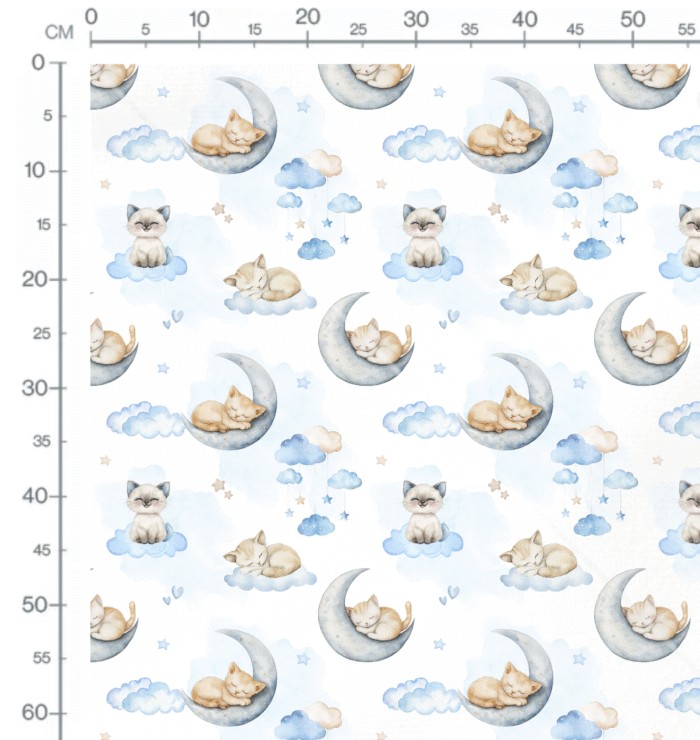 Tissu Exclusif Chatons Mignons Nuages, 11 tissus au choix – Image 2