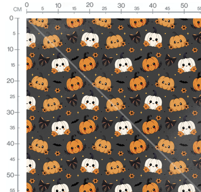 Tissu Imprimé Halloween Citrouille Fleurs Nuit, 10 tissus au choix – Image 2