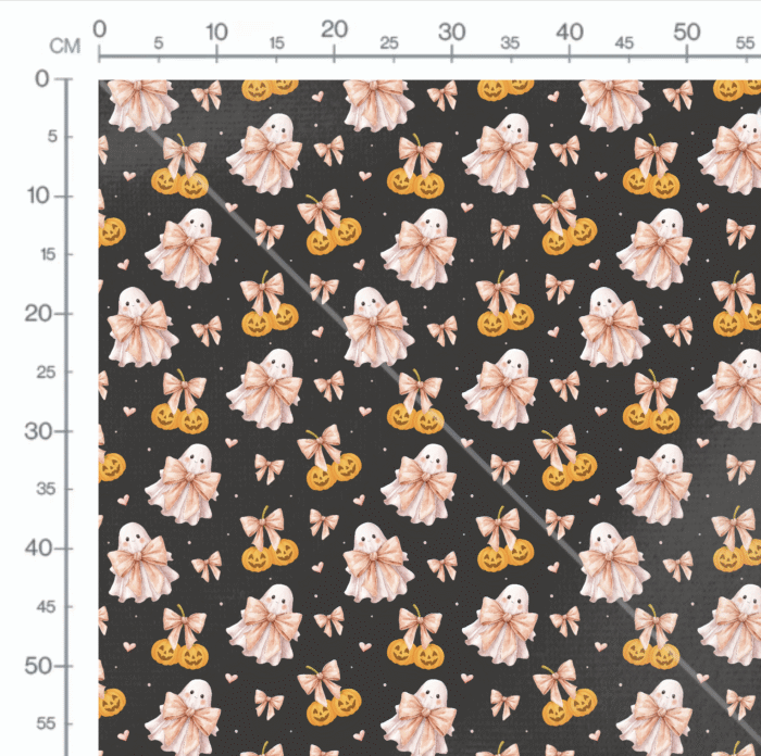Tissu Imprimé Halloween Noeud Papillon Noir, 10 tissus au choix – Image 2