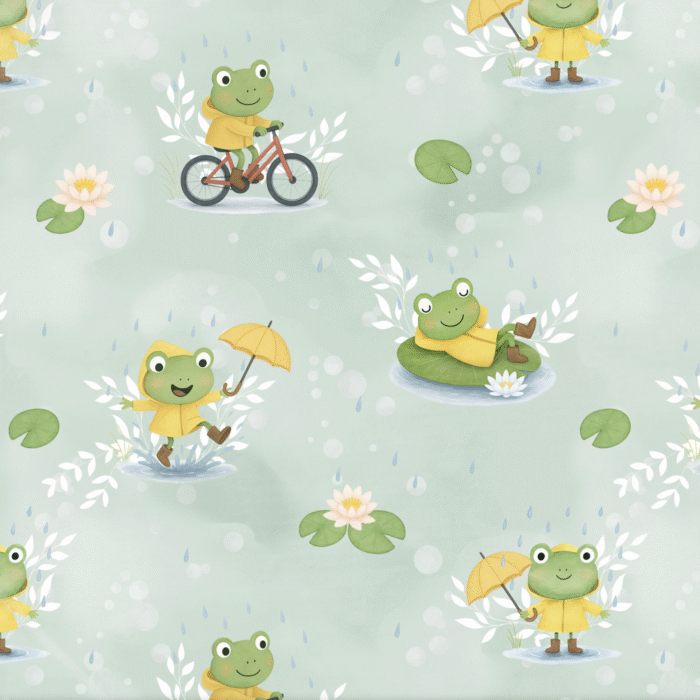 Tissu Imprimé Grenouille Verte, 10 tissus au choix