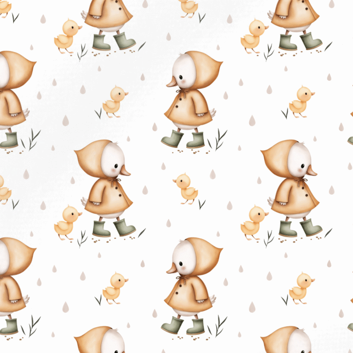 Tissu Imprimé Canard Pluie Automne, 11 tissus au choix