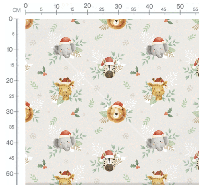 Tissu Imprimé Noel Animaux de la Savane, 10 tissus au choix – Image 2