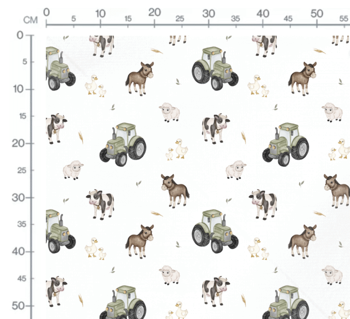 Tissu Imprimé Animaux de la Ferme Tracteur, 10 tissus au choix – Image 2
