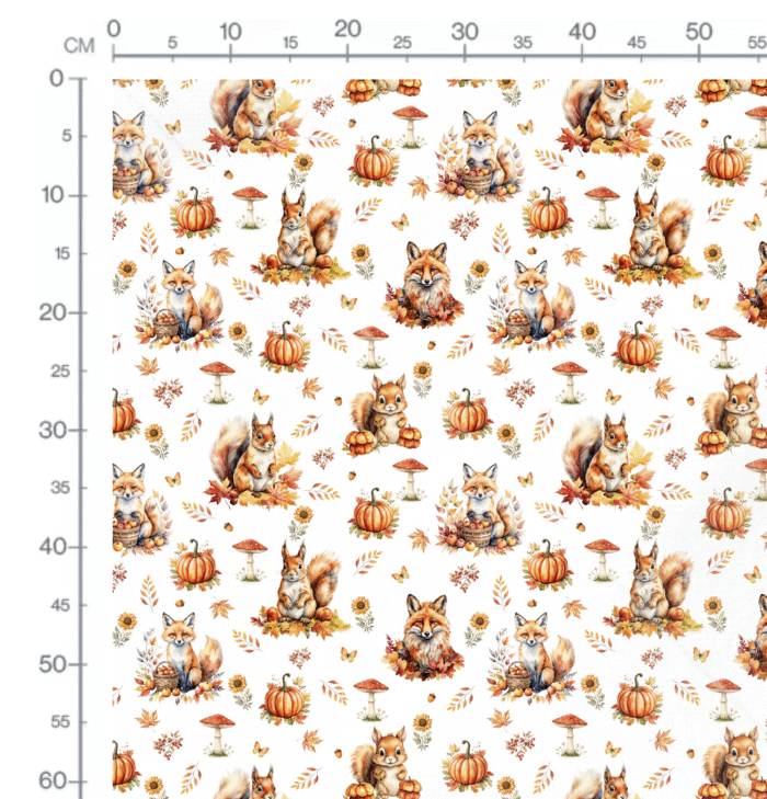 Tissu Imprimé Automne Animaux Cosy, 11 tissus au choix – Image 2