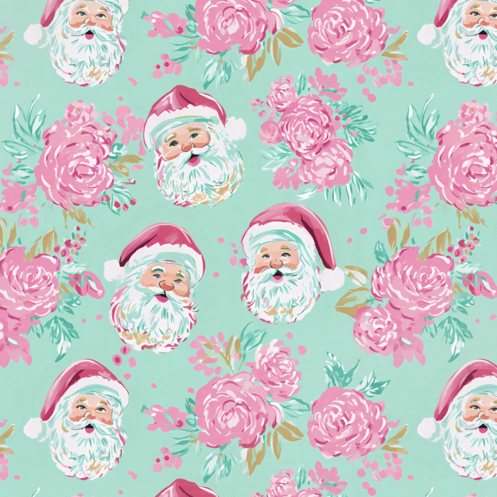 Tissu Imprimé Noel Fleurs Menthe, 11 tissus au choix