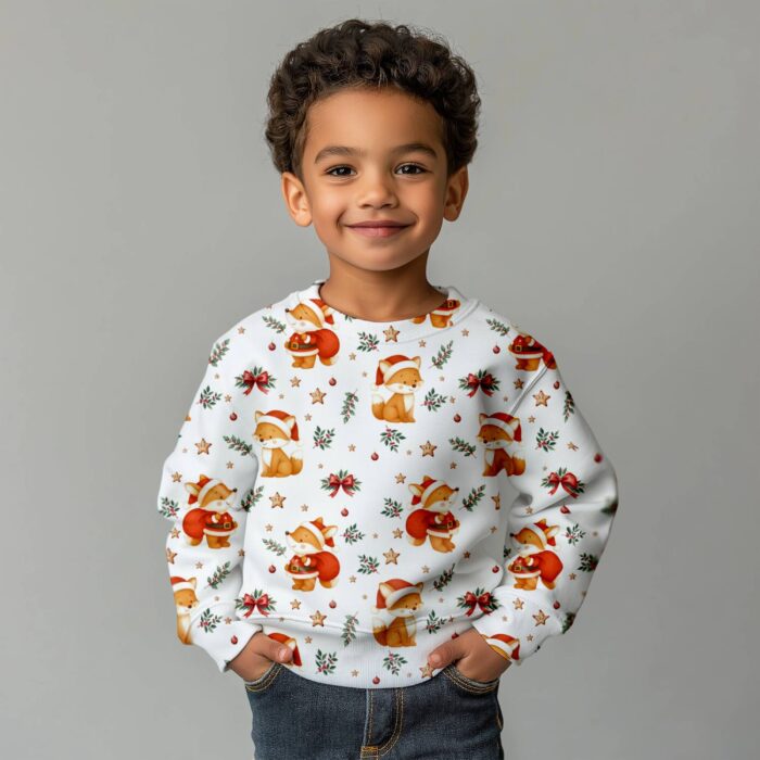 Tissu Imprimé Noel Animaux Renard Mignon, 10 tissus au choix – Image 3
