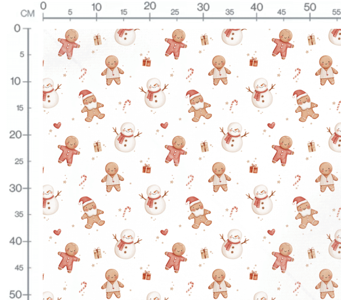 Tissu Imprimé Noel Pain d'Epices Coeur, 10 tissus au choix – Image 2