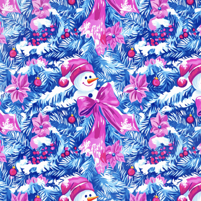 Tissu Imprimé Noel Rose Bleu Aquarelle, 11 tissus au choix