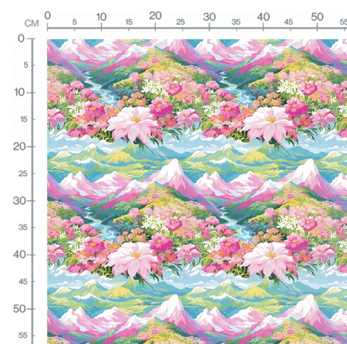 Tissu Imprimé Fleurs et Montagnes Couleurs, 11 tissus au choix – Image 2