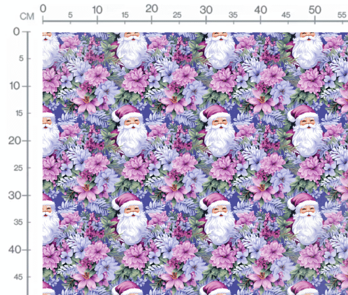 Tissu Imprimé Noel Fleurs Violettes, 11 tissus au choix – Image 2