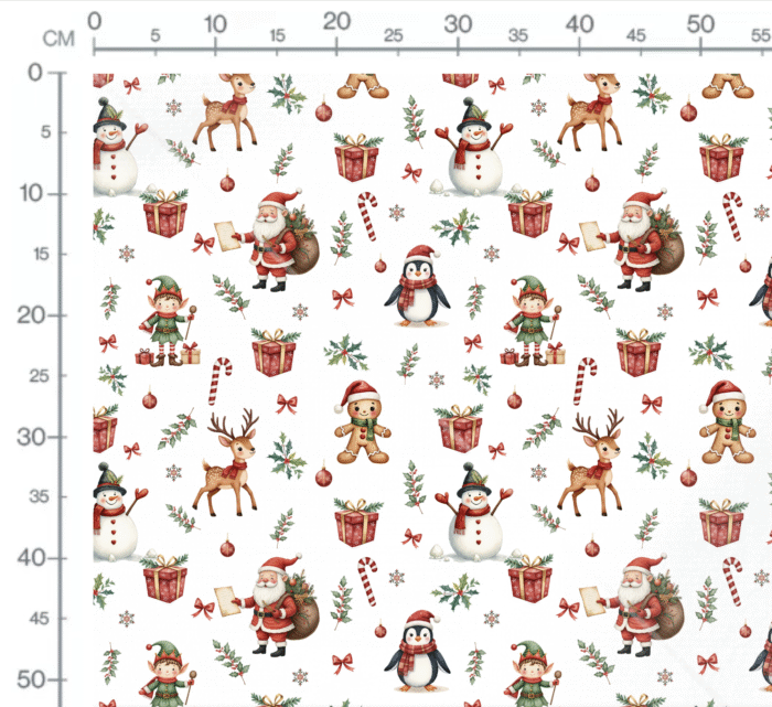 Tissu Imprimé Noel Animaux et Lutin, 10 tissus au choix – Image 2