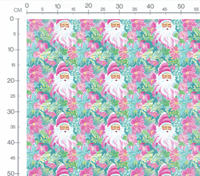 Tissu Imprimé Père Noel Fleurs Rose Vert, 11 tissus au choix – Image 2