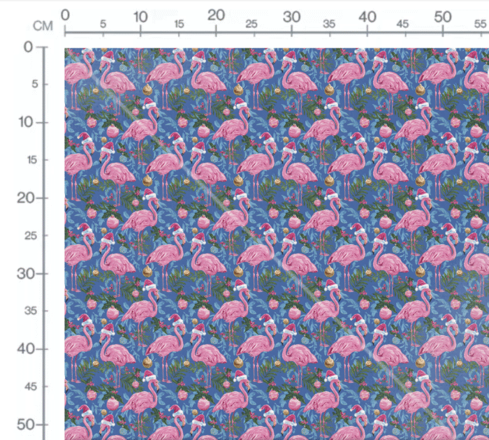 Tissu Imprimé Noel Flamant Rose Bleu, 11 tissus au choix – Image 2