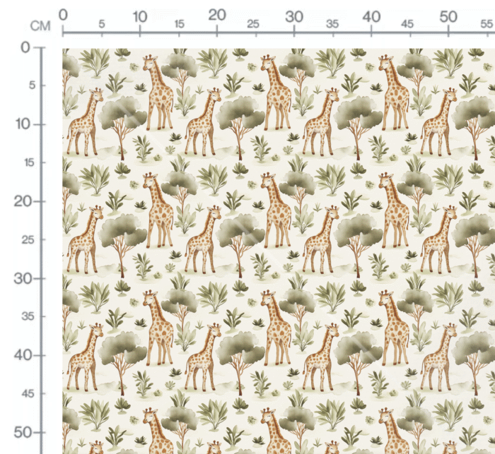 Tissu Imprimé Girafe Feuilles, 10 tissus au choix – Image 2