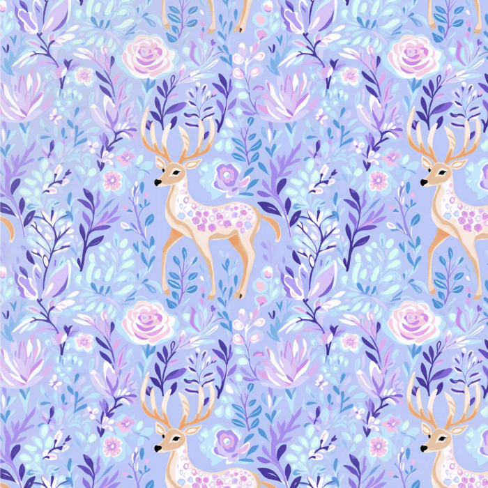 Tissu Imprimé Noel Renne Violet Fleurs, 11 tissus au choix