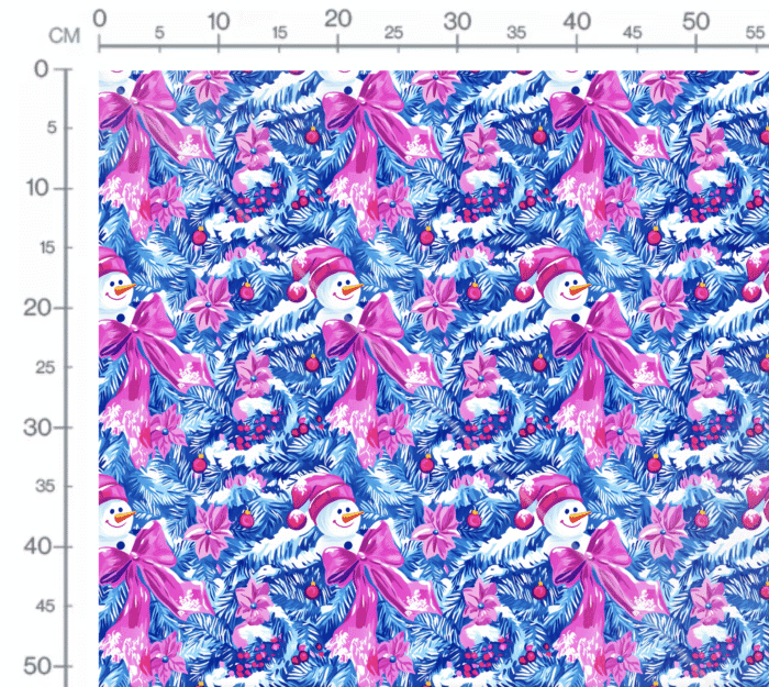 Tissu Imprimé Noel Rose Bleu Aquarelle, 11 tissus au choix – Image 2