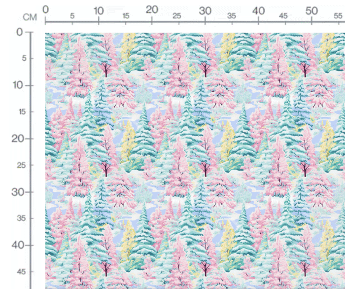 Tissu Imprimé Noel Foret de Sapins Pastel, 11 tissus au choix – Image 2