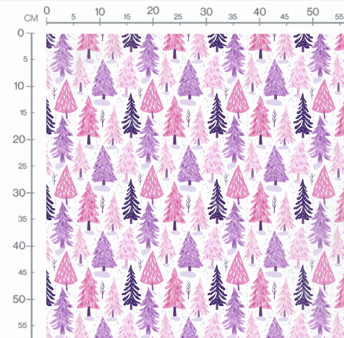 Tissu Imprimé Noel Sapin Rose Violet, 11 tissus au choix – Image 2