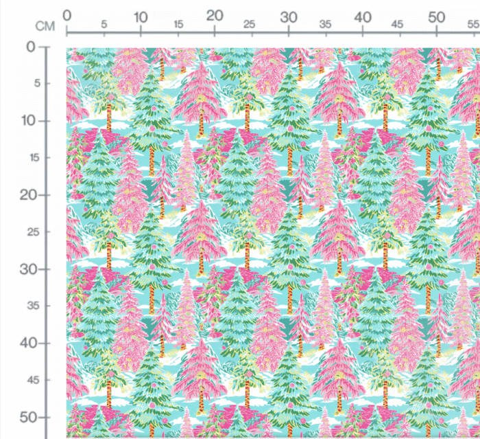 Tissu Imprimé Noel Sapins Preppy, 11 tissus au choix – Image 2
