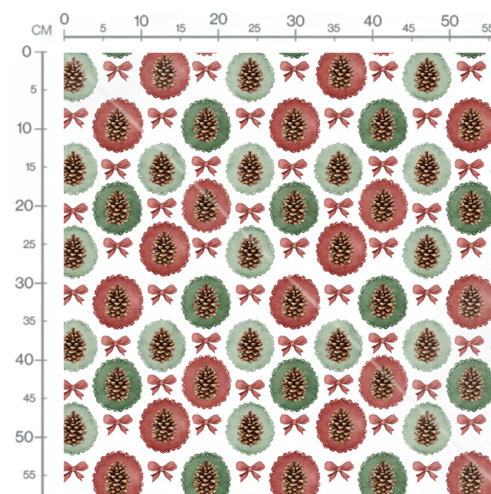 Tissu Imprimé Noel Poésie Pomme de Pin, 10 tissus au choix – Image 2