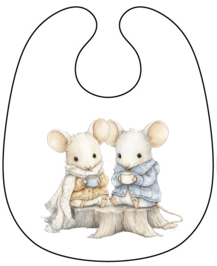 Panneau Bavoir de Noel Vintage Souris
