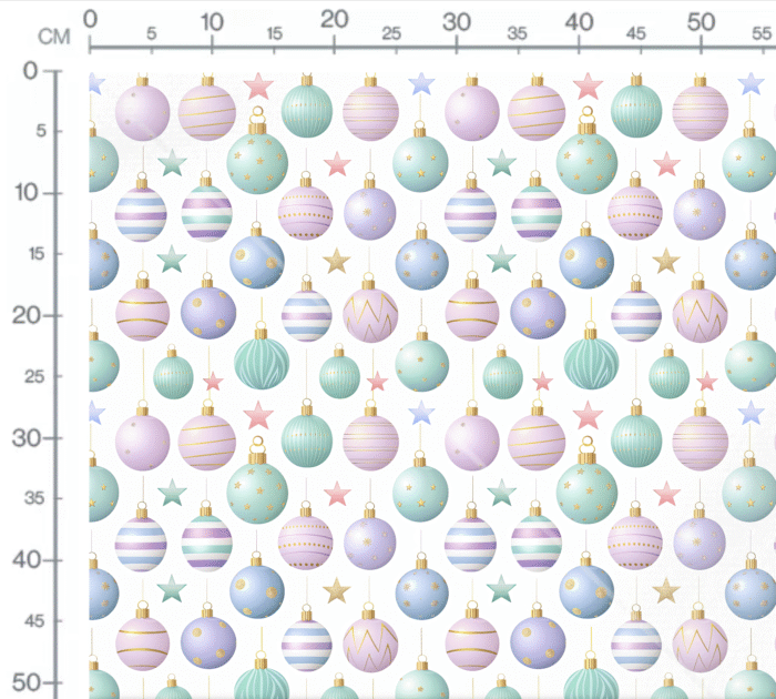 Tissu Imprimé Noel Boules Etoiles Pastel, 11 tissus au choix – Image 2