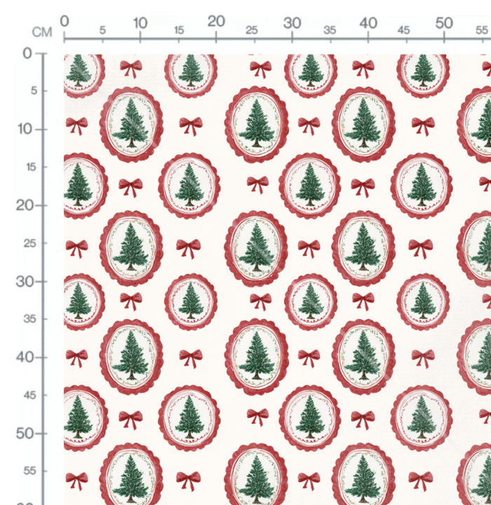 Tissu Imprimé Noel Poésie Rouge Sapin, 10 tissus au choix – Image 2