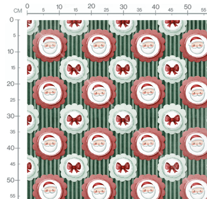 Tissu Imprimé Noel Poésie Rayures Vertes, 10 tissus au choix – Image 2
