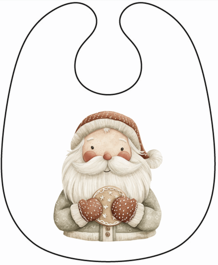 Panneau Bavoir de Noel Vintage Père Noel