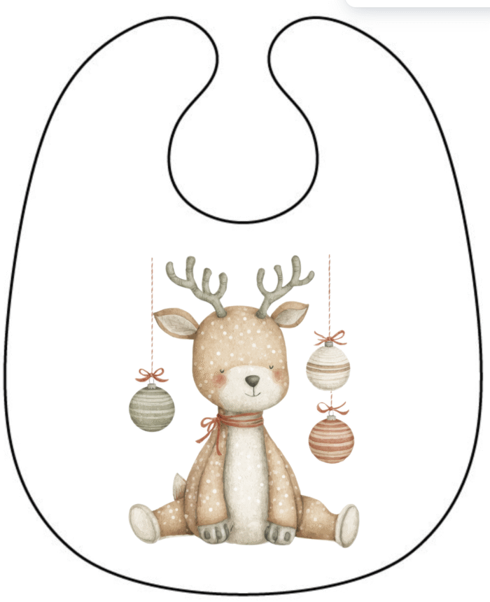 Panneau Bavoir de Noel Vintage Renne