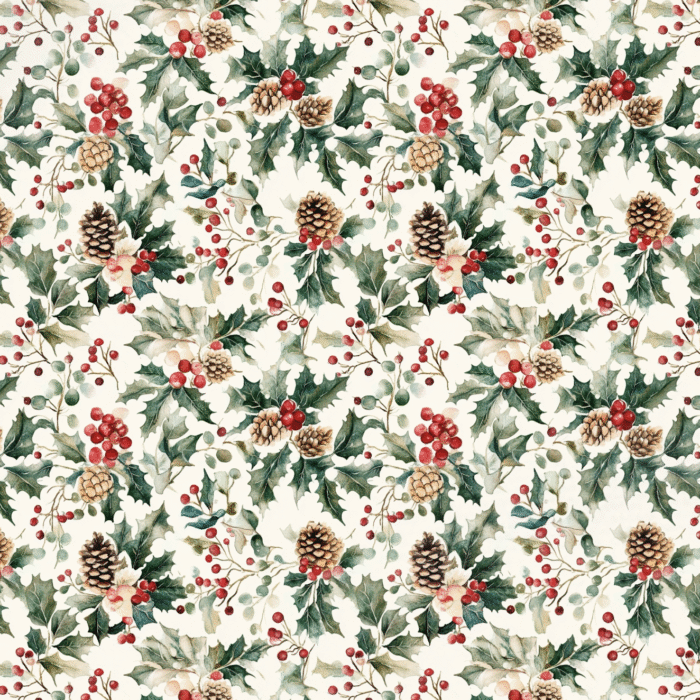 Tissu Imprimé Noel Fleuri Margot, 10 tissus au choix