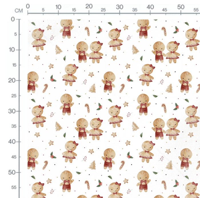 Tissu Imprimé Noel Biscuits Mignons, 11 tissus au choix – Image 2