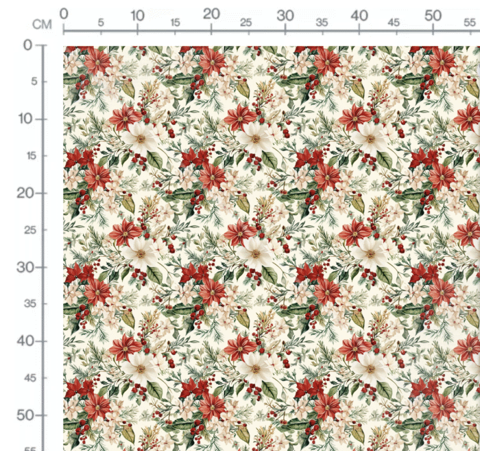 Tissu Imprimé Noel Fleuri Laura, 10 tissus au choix – Image 2