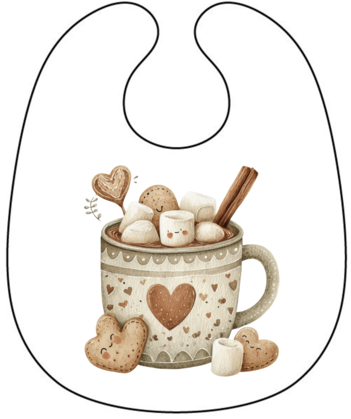 Panneau Bavoir de Noel Vintage Chocolat
