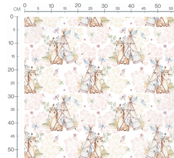 Tissu Imprimé Girafe Boho Couleurs, 10 tissus au choix – Image 2