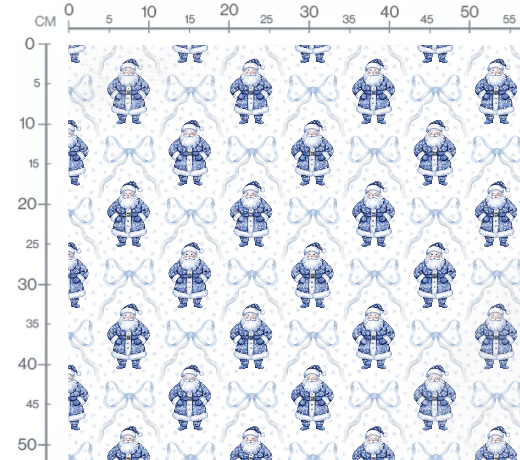 Tissu Imprimé Noel Bleu Toile de Jouy Santa, 11 tissus au choix – Image 2