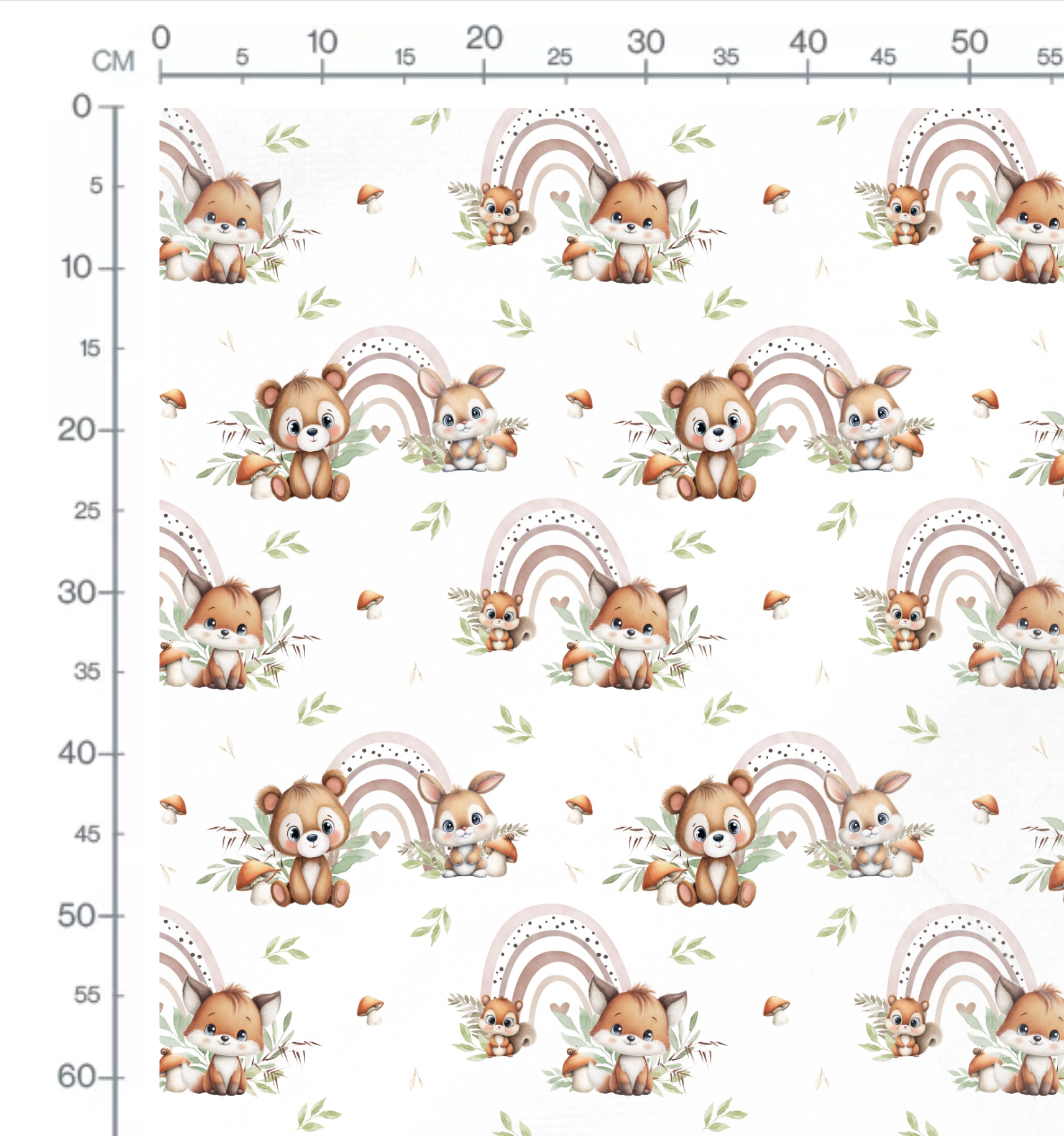 Tissu Imprimé Animaux Foret Arc-en-ciel, 10 tissus au choix – Image 2